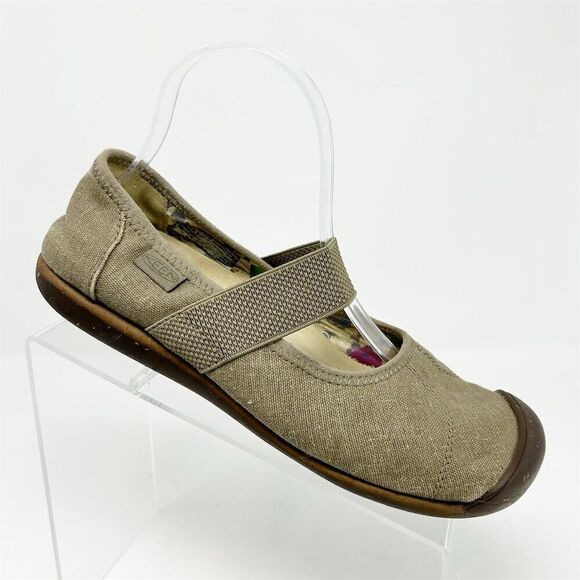 Keen Women's Sienna Canvas Light Brown Mary Jane Flats Size 9.5 Casual Comfort - Picture 1 of 16